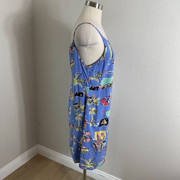 Reyn Spooner Womens Medium Hawaiian Spaghetti Strap Dress Sleeveless Mini - Picture 2 of 8